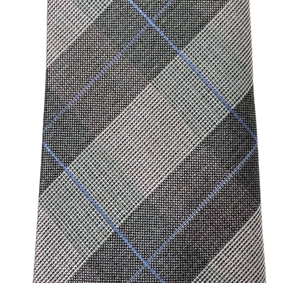 Kenneth Cole Mens Wearhouse Tie Regular Fit 100% Sil k Plaid 60” x 3” NWT $65 - Picture 10 of 11